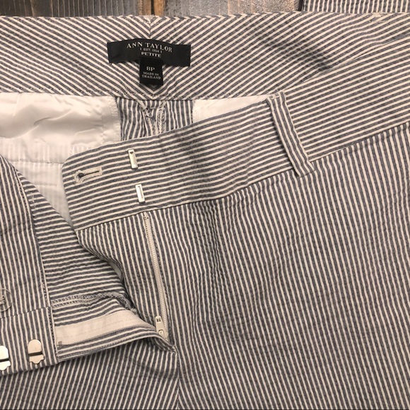Ann Taylor Petite Blue & White Pinstripe Pant SZ 8P - Picture 1 of 4